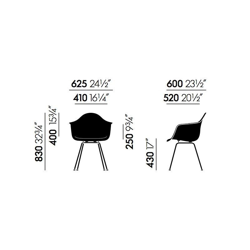 Vitra Eames Plastic Armchair DAX RE verchromt