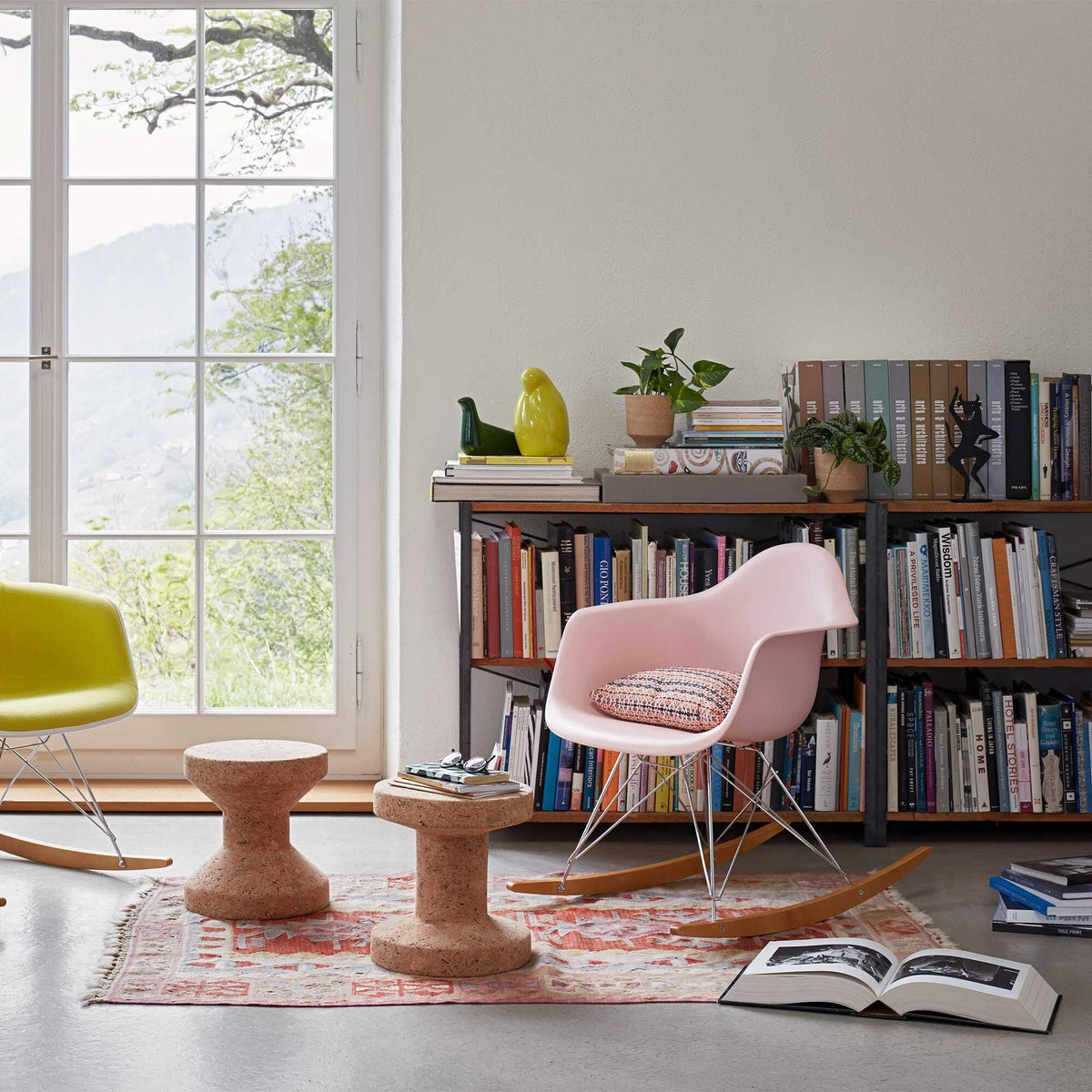 Vitra Eames Plastic Armchair RAR RE Schaukelstuhl verchromt
