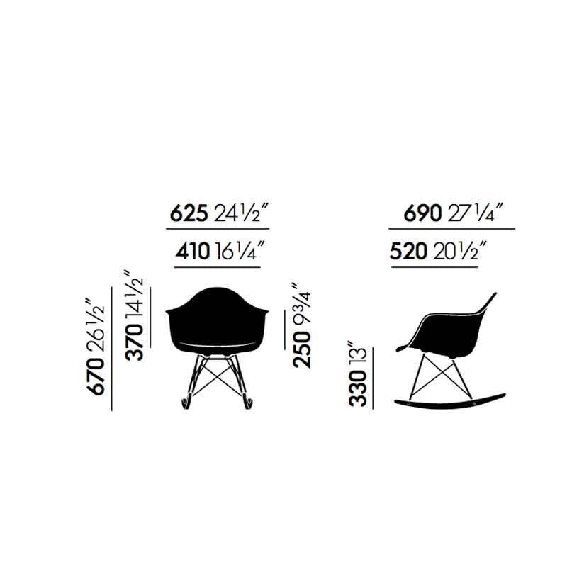 Vitra Eames Plastic Armchair RAR Schaukelstuhl verchromt