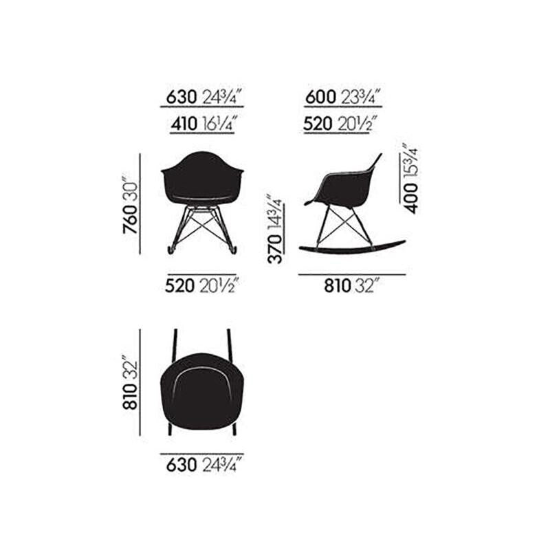 Vitra Eames Plastic Armchair RAR RE Schaukelstuhl verchromt