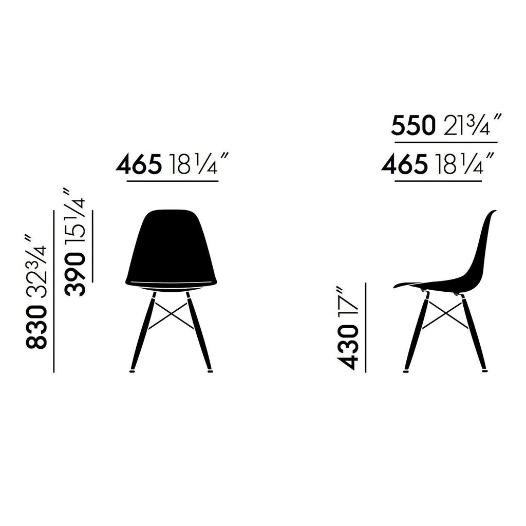 Vitra Eames Plastic Side Chair DSW RE Ahorn gelblich