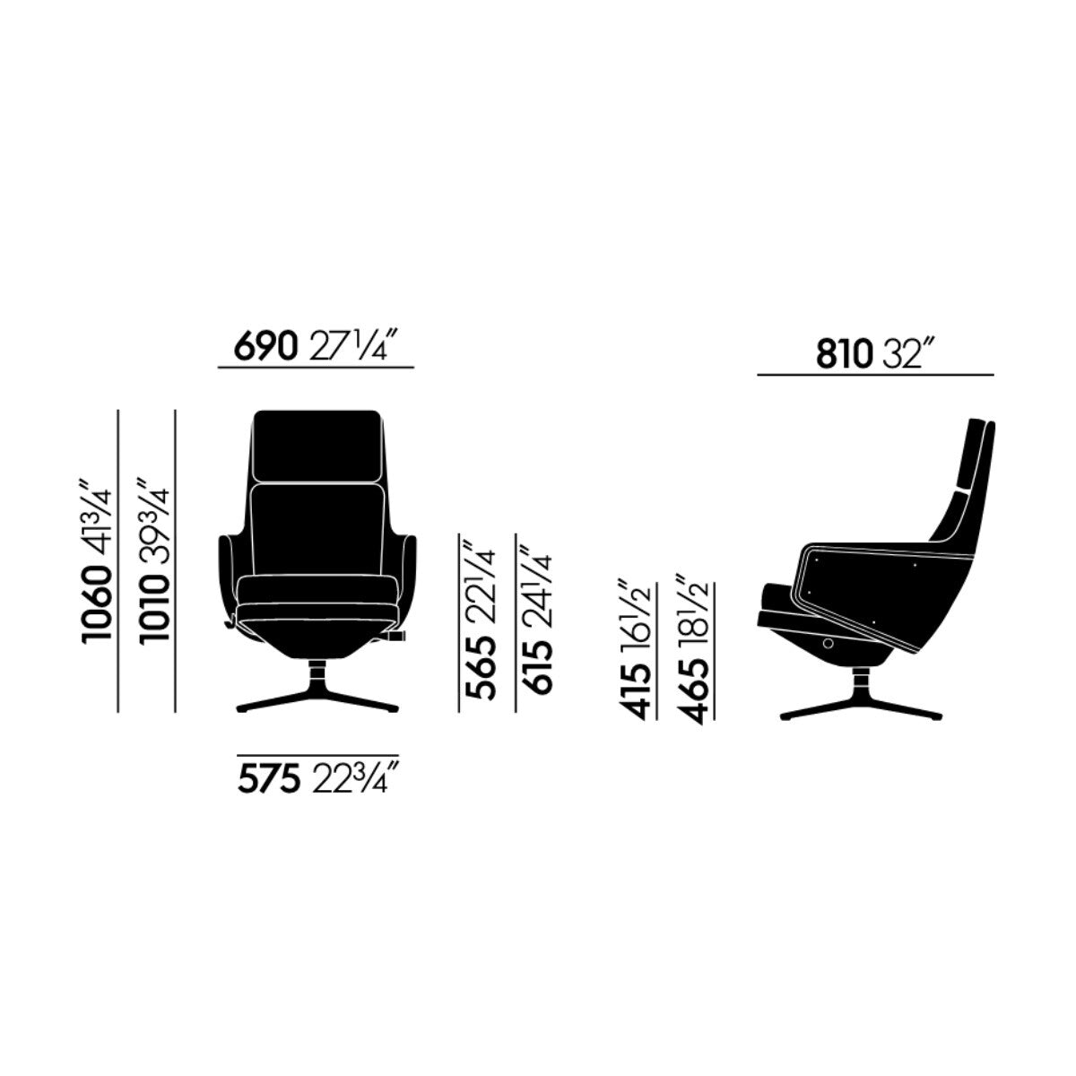 Vitra Grand Relax Sessel & Ottoman Stoff
