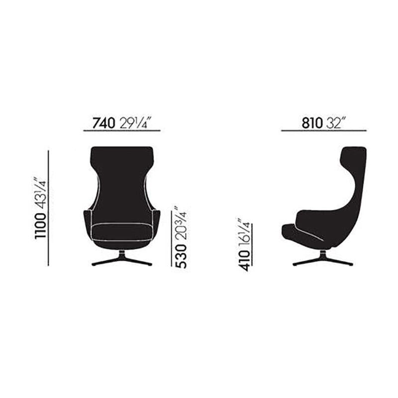 Vitra Grand Repos Sessel & Ottoman Stoff