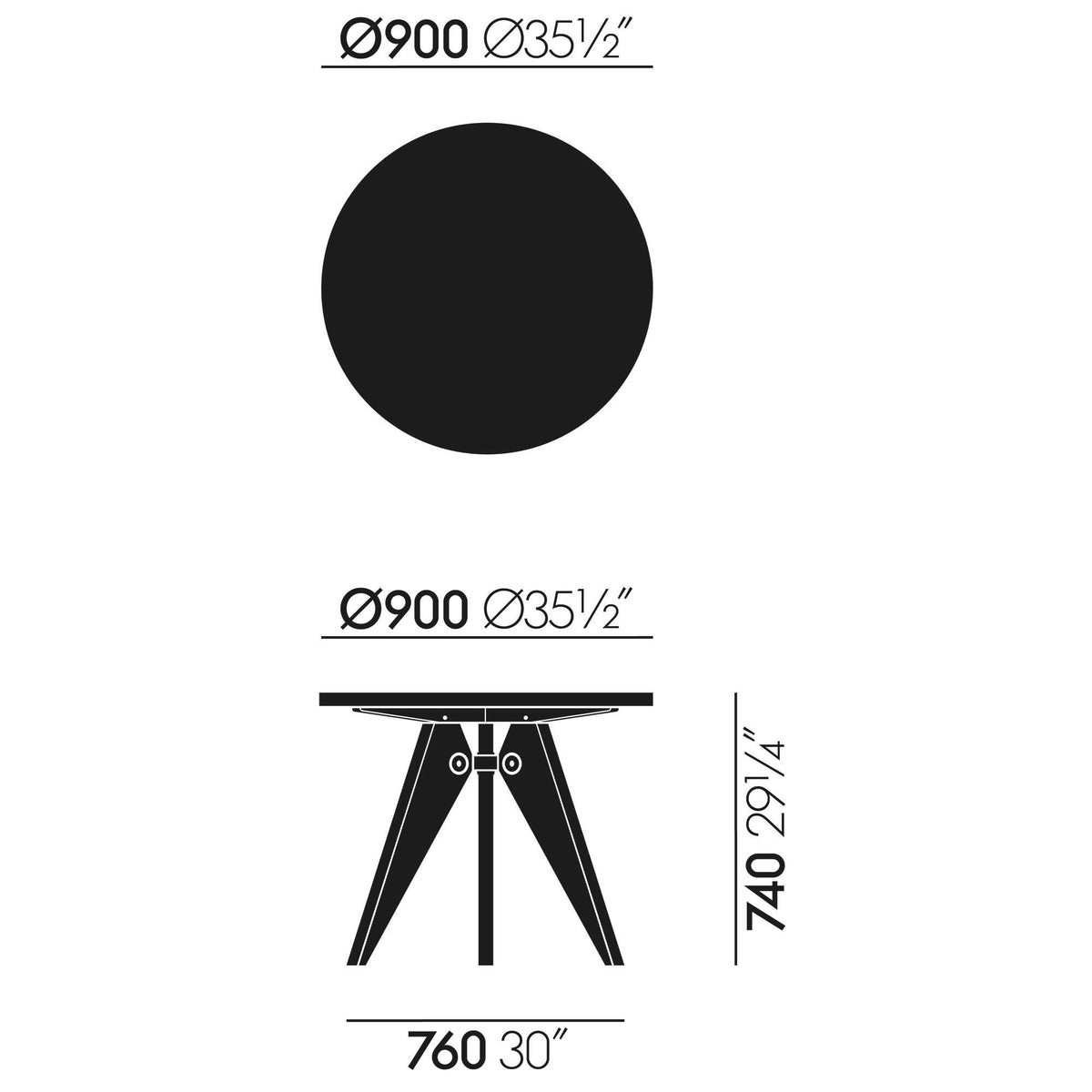 Vitra Guéridon Esstisch Ø 90cm