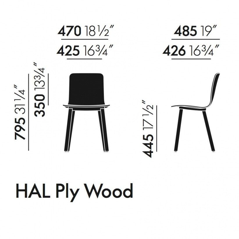 Vitra Hal Ply Wood Stuhl
