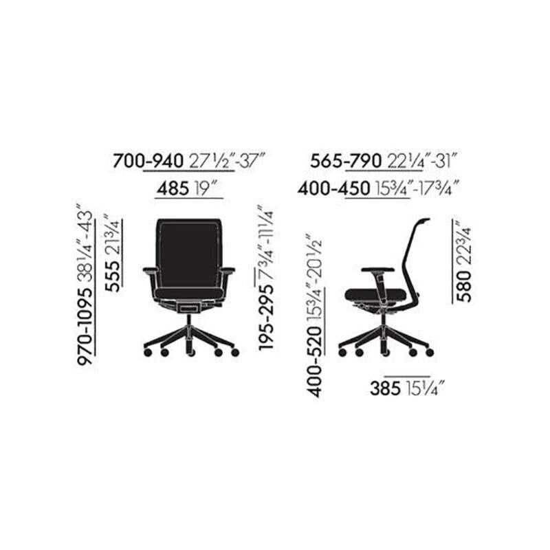 Vitra ID Mesh Bürostuhl Aluminiumgestell
