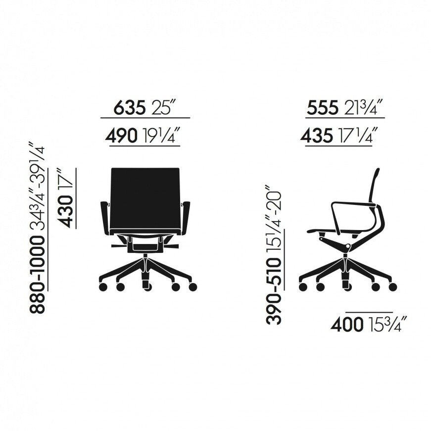 Vitra Physix Bürostuhl Gestell Deep Black