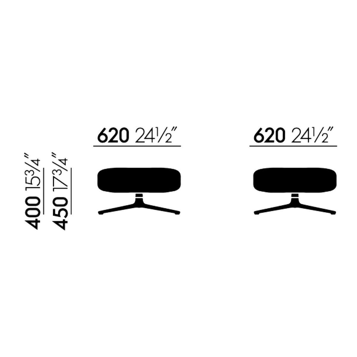 Vitra Repos Ottoman 62x62x40cm