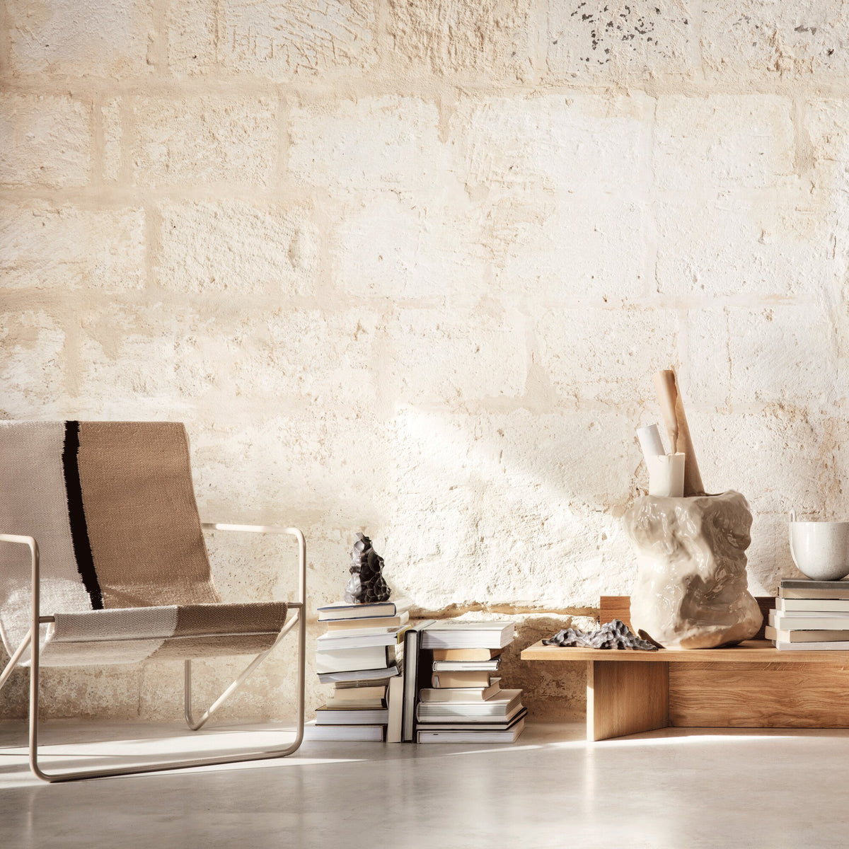 Ferm Living Desert Loungestuhl Gestell kaschmir