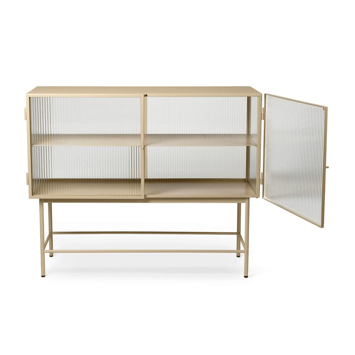 Ferm Living Haze Sideboard geriffeltes Glas