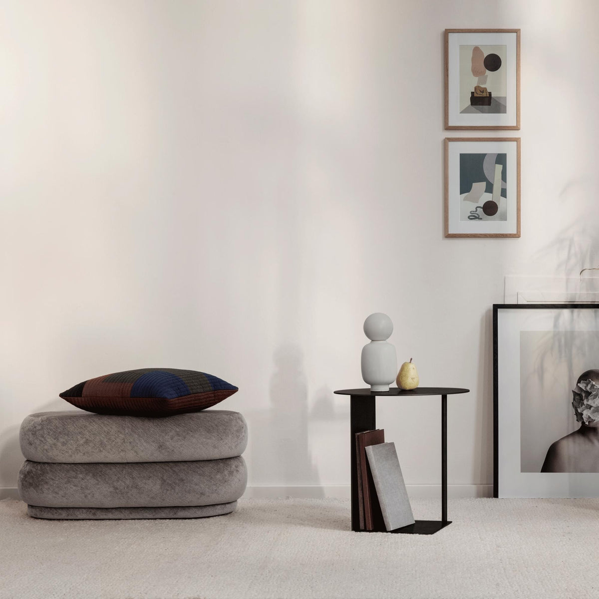 Ferm Living Pouf Oval mit 2 Ebenen