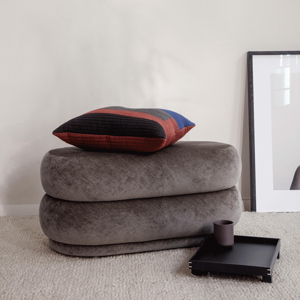 Ferm Living Pouf Oval mit 2 Ebenen