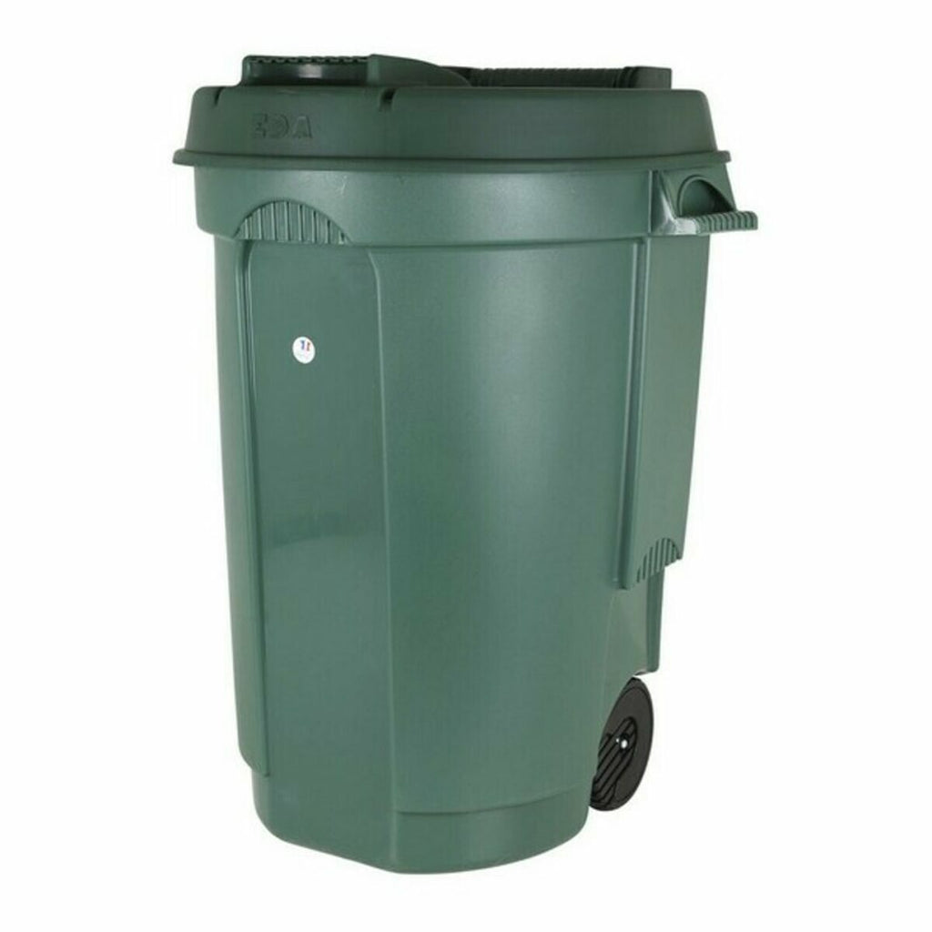 Cubo de basura con ruedas de 110 L, verde (2 unidades) — imagen 2