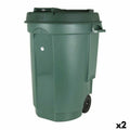 Cubo de basura con ruedas de 110 L, verde (2 unidades)