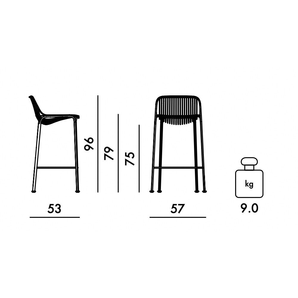 Kartell Hiray Gartenbarstuhl 75cm