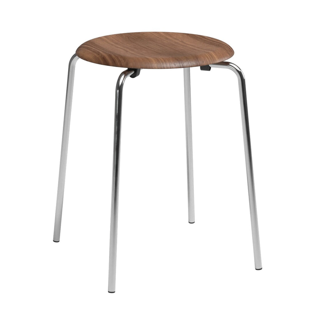 Fritz Hansen DOT™ Hocker Furnier Gestell Stahl verchromt