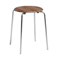Fritz Hansen DOT™ Hocker Furnier Gestell Stahl verchromt