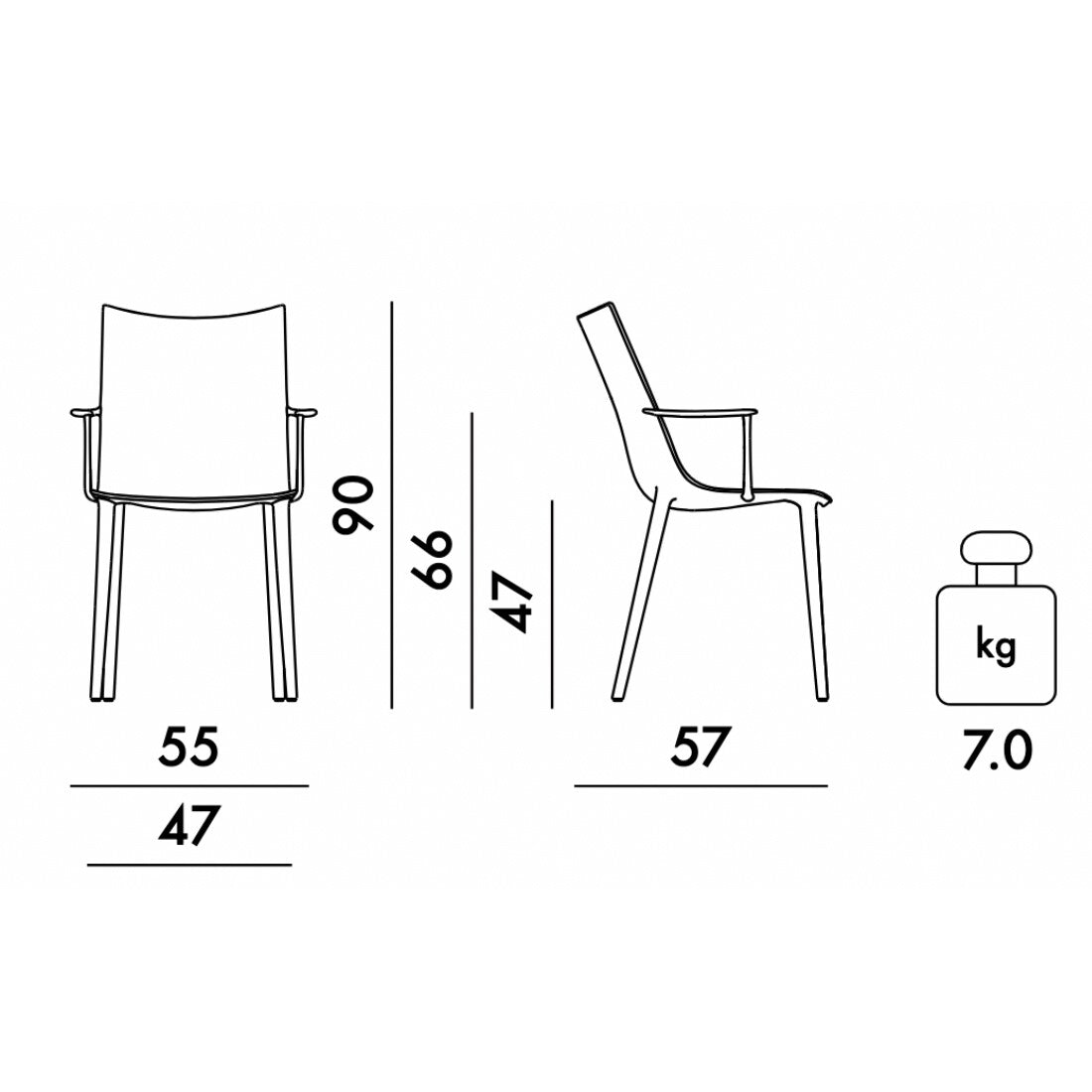 Kartell H.H.H. Armlehnstuhl Leder