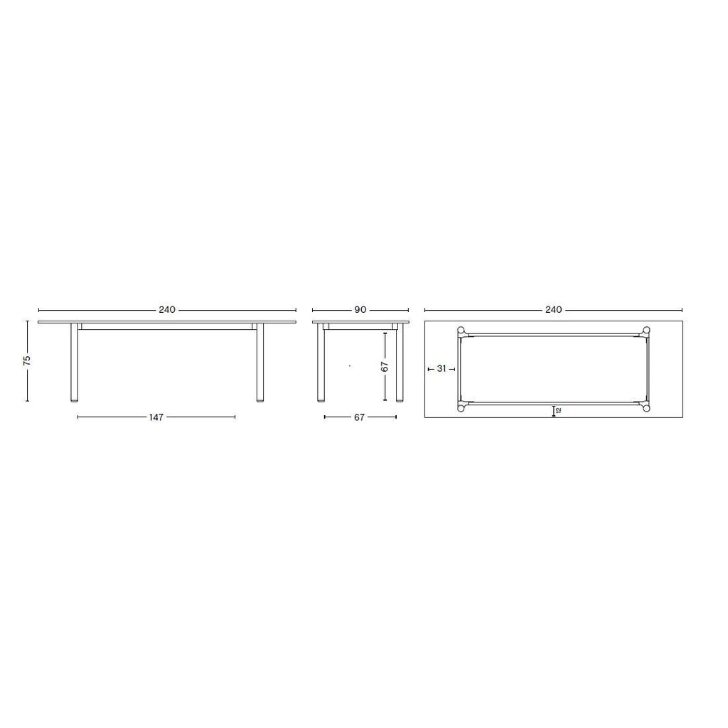 HAY Annex Esstisch 220x95cm Gestell Eiche