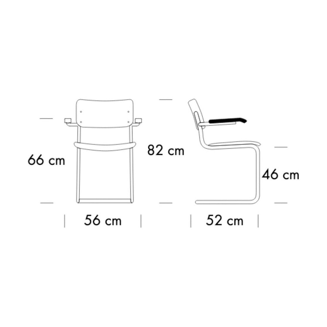 Thonet S 43 F Freischwinger Armlehnstuhl