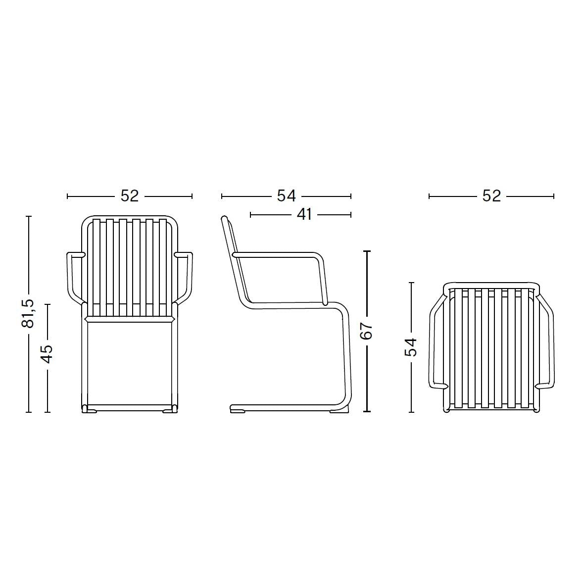 HAY Palissade Cantilever Gartenarmlehnenstuhl