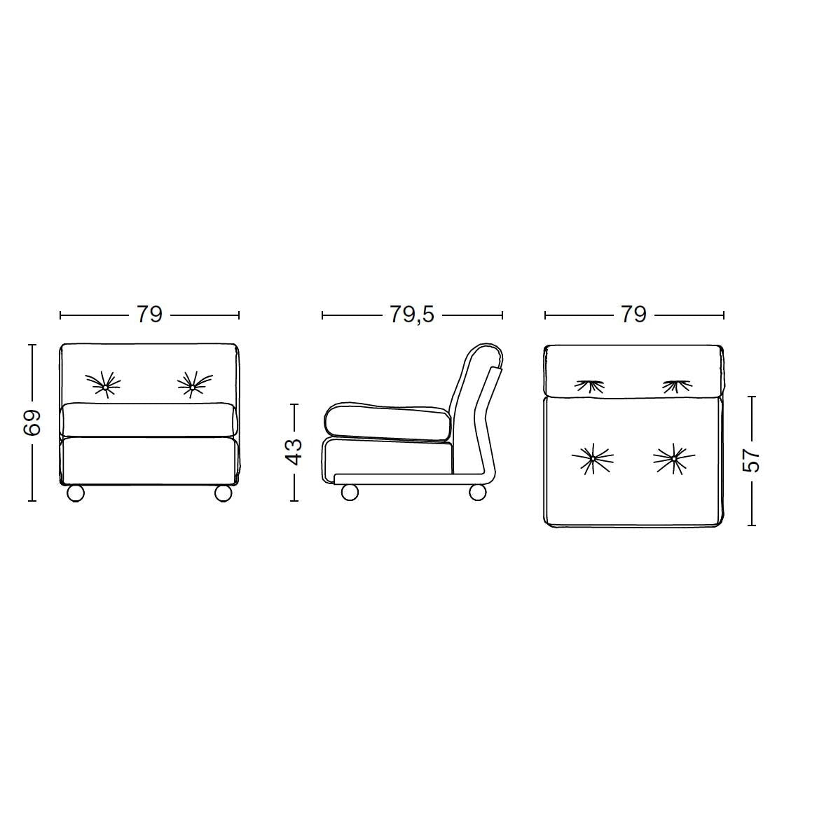 HAY Amanta 1 Sitzer Sofa Leder
