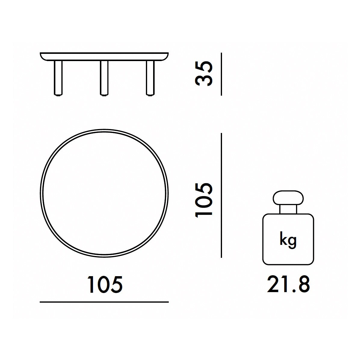 Kartell K-Top Beistelltisch Ø 105cm