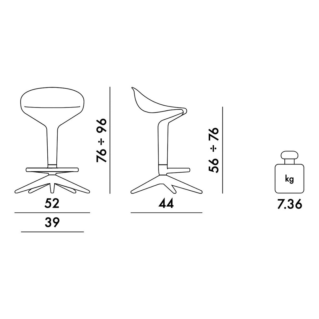 Kartell Spoon Barhocker höhenverstellbar