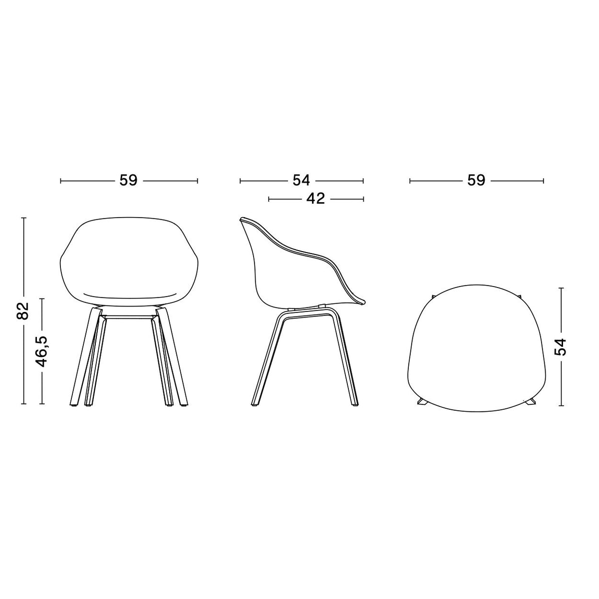 HAY About a Chair AAC 223 Armlehnstuhl Eiche lackiert