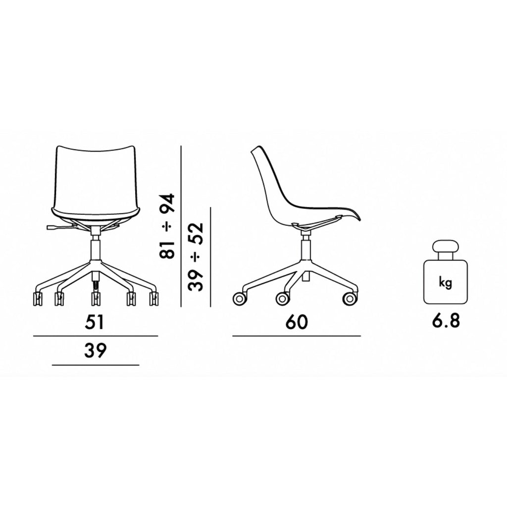Kartell P/Wood Bürostuhl Buche