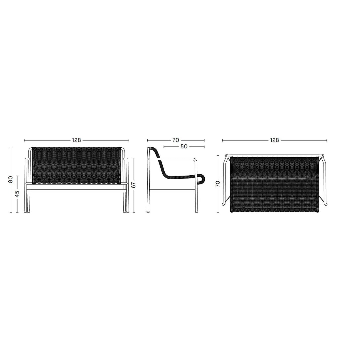 HAY Palissade Cord Dining Bench