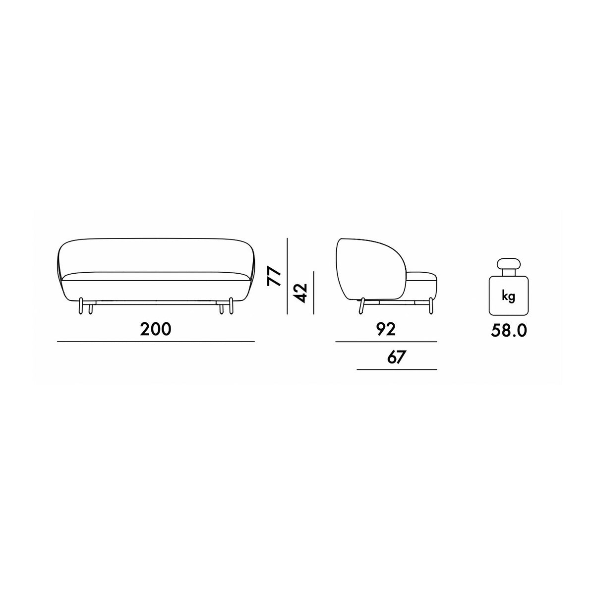 Kartell Lunam Sofa Curly