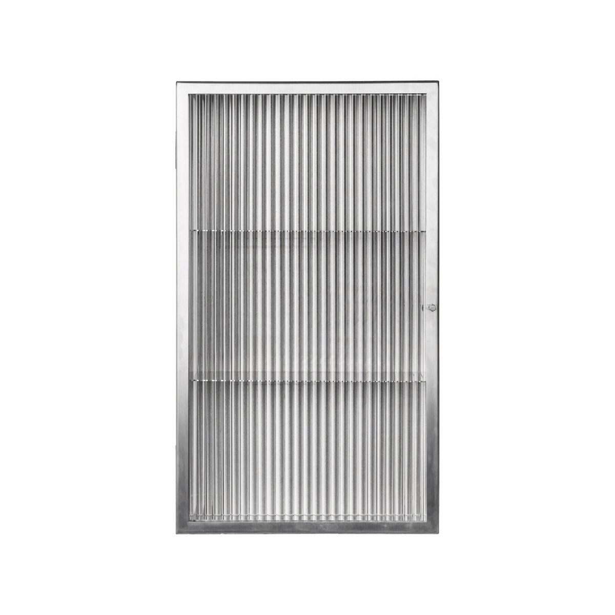 Ferm Living Haze Wandschrank geriffeltes Glas 35x60cm Edelstahl