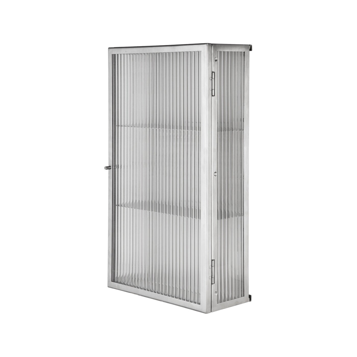 Ferm Living Haze Wandschrank geriffeltes Glas 35x60cm Edelstahl