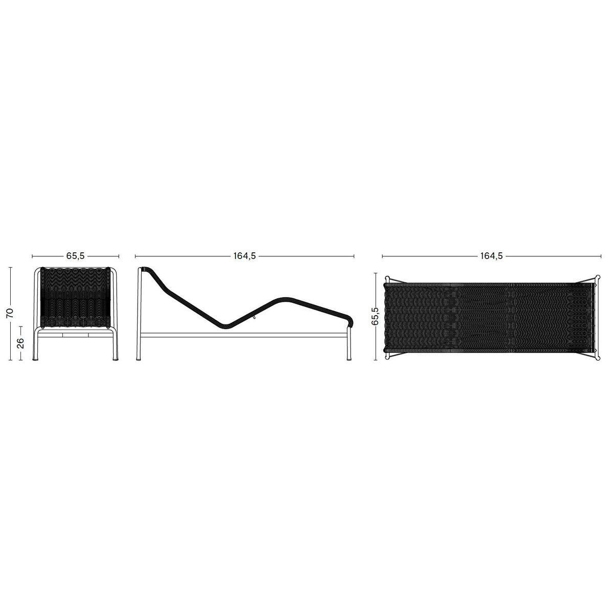 HAY Palissade Cord Chaise Longue