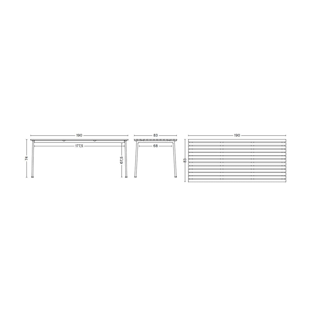 HAY Traverse Gartentisch 190x83cm