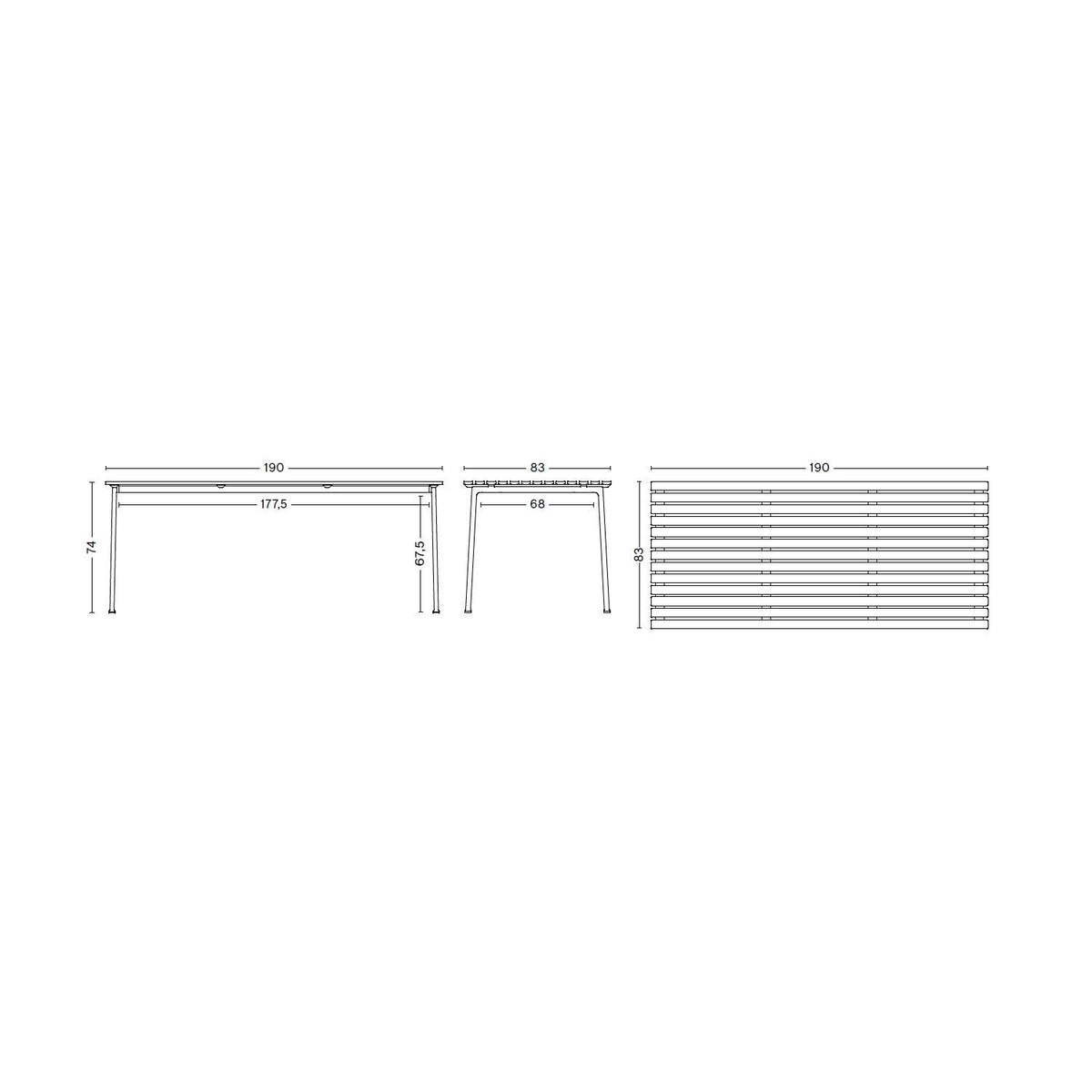 HAY Traverse Gartentisch 190x83cm