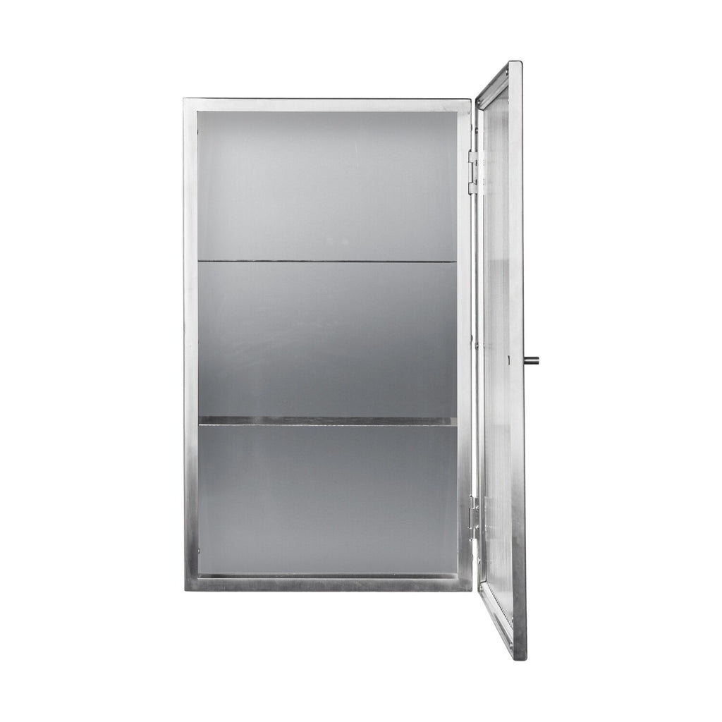 Ferm Living Haze Wandschrank geriffeltes Glas 35x60cm Edelstahl
