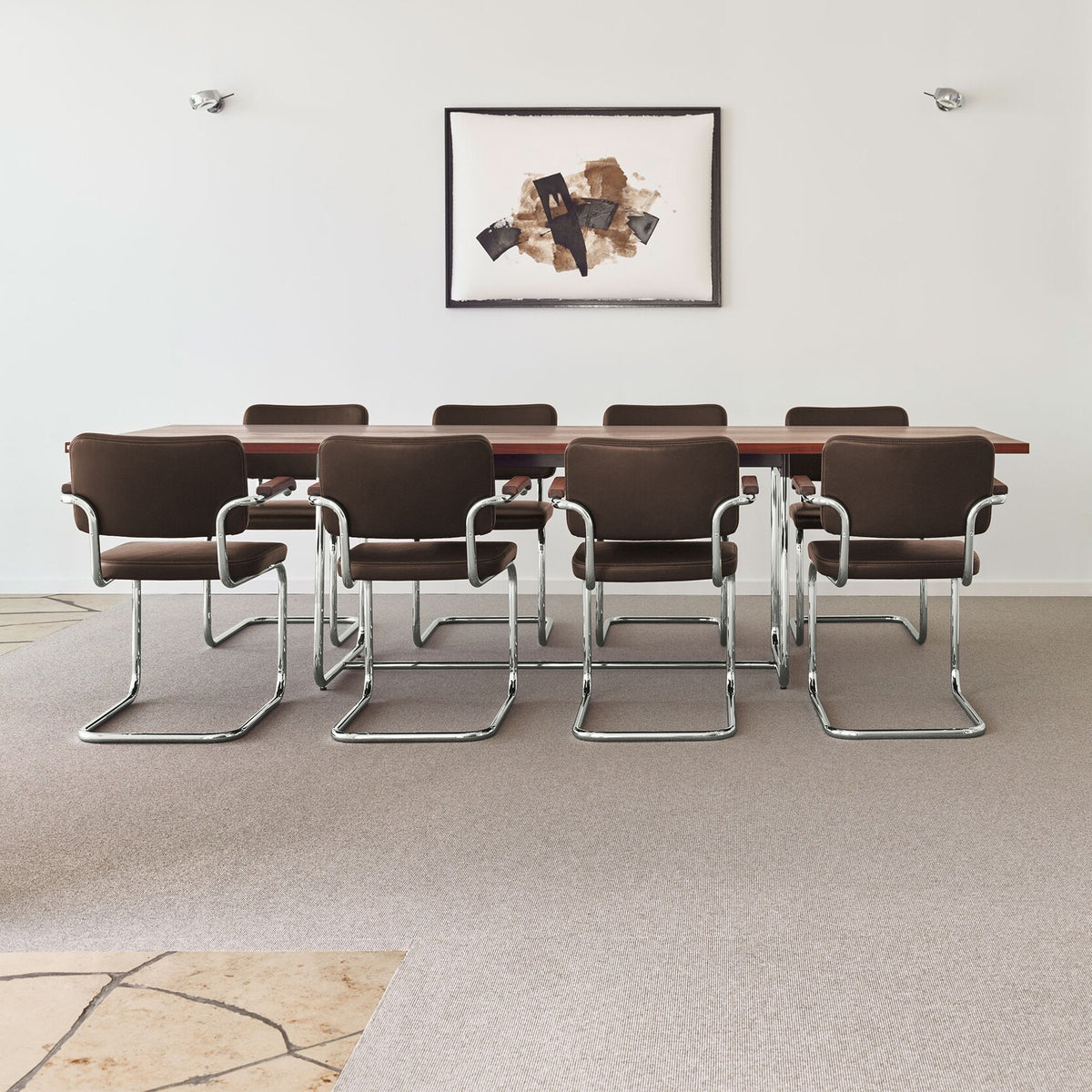 Thonet S 64 PV Pure Materials Freischwinger Armlehnstuhl Nussbaum