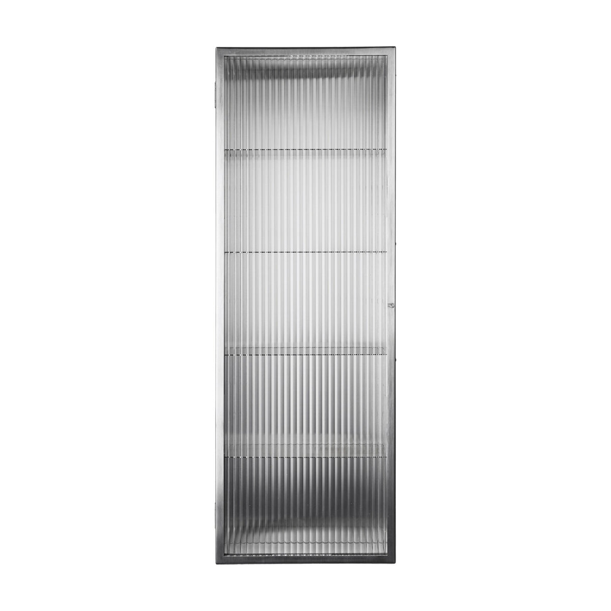 Ferm Living Haze Wandschrank geriffeltes Glas 35x100cm Edelstahl