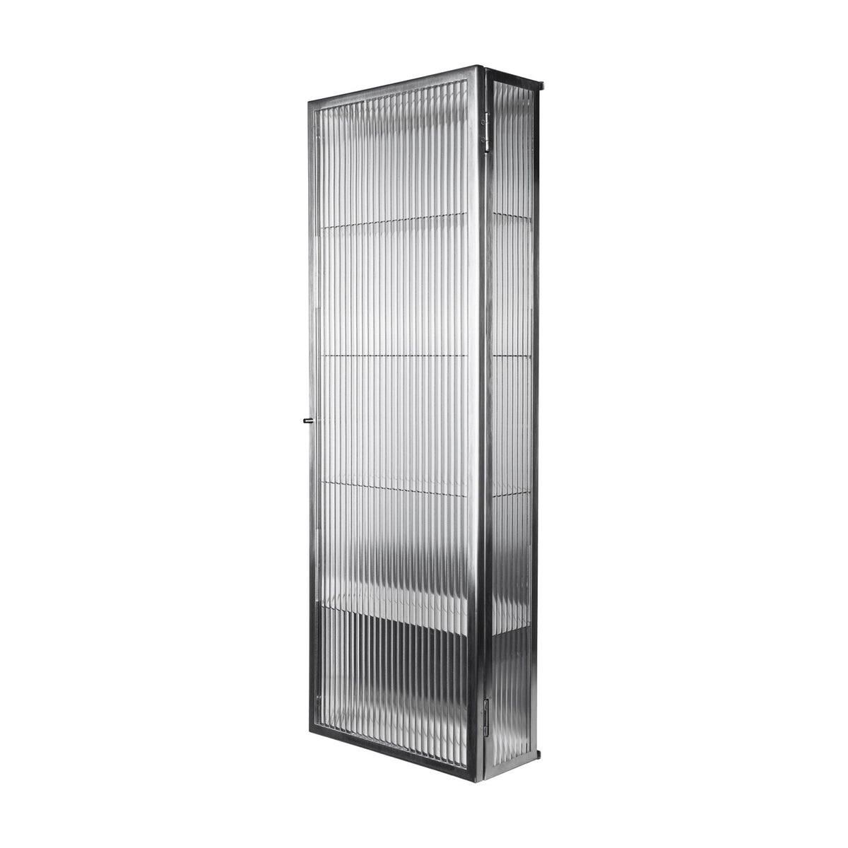 Ferm Living Haze Wandschrank geriffeltes Glas 35x100cm Edelstahl