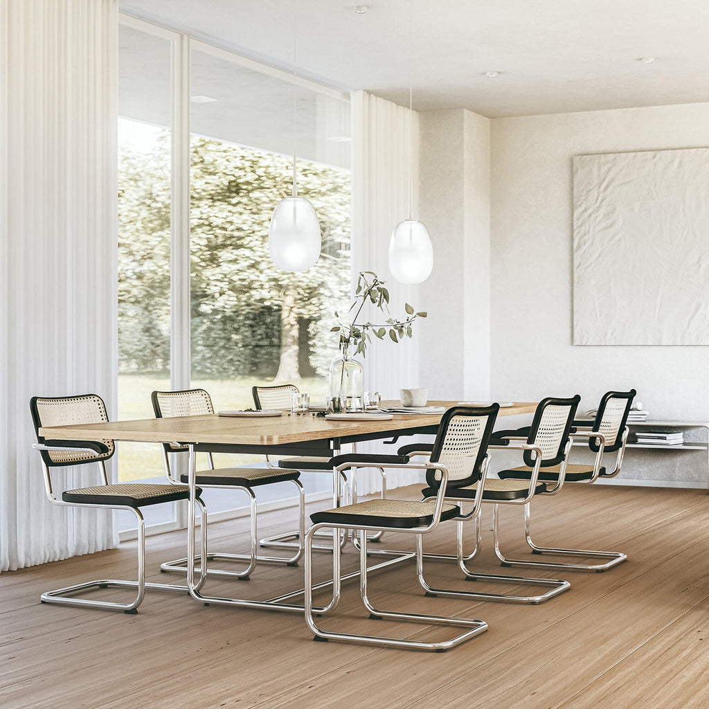Thonet S 64 V Freischwinger Armlehnstuhl mit Rohrgeflecht 4er Set