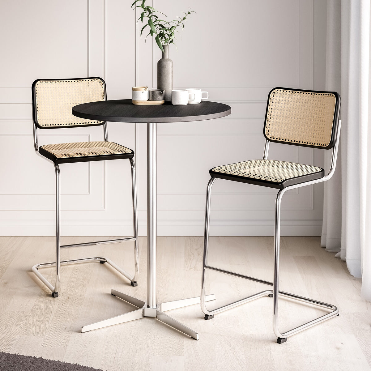 Thonet S 32 VH Barhocker mit Rohrgeflecht 112cm