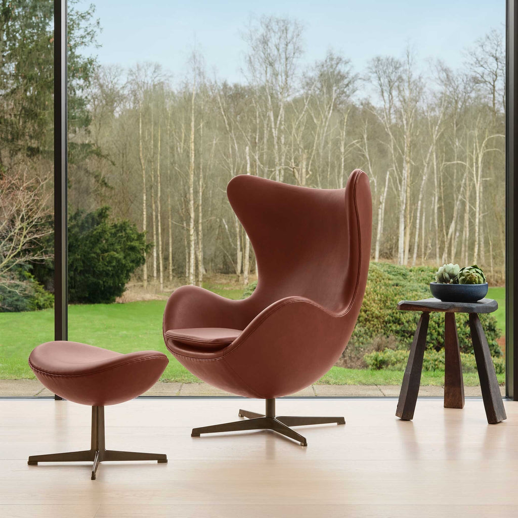 Fritz Hansen Jubiläumsedition 2022 Egg/Das Ei™ Loungesessel Leder