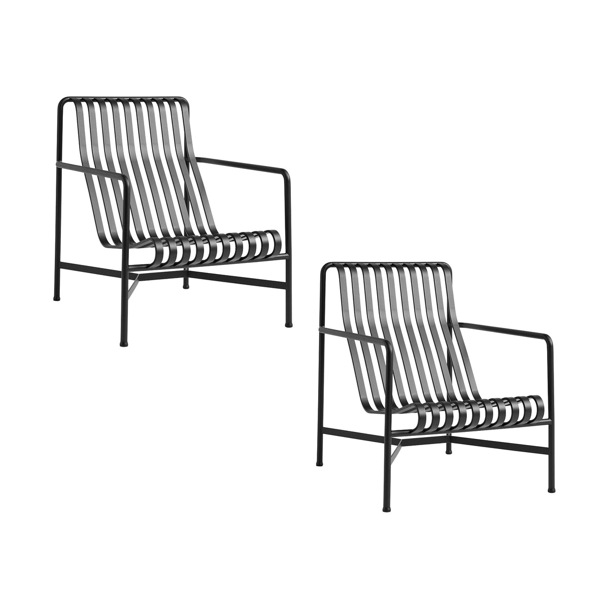 HAY Palissade Garten Loungesessel hoch 2er Set