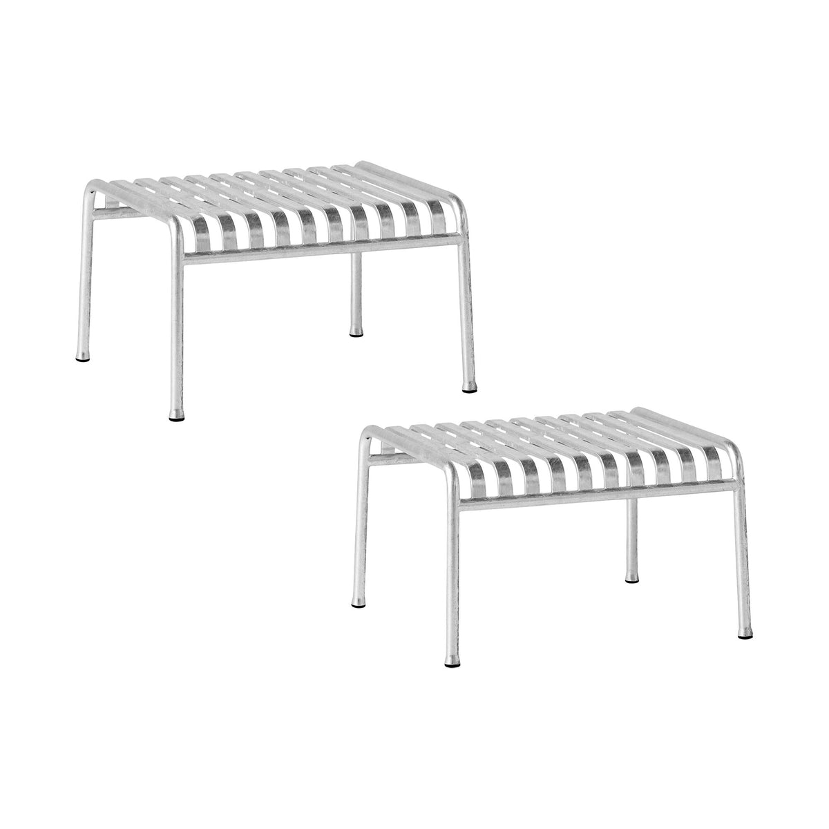 HAY Palissade Ottoman/ Gartenbeistelltisch Feuerverzinkt 2er Set