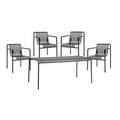 HAY Palissade Gartenset Tisch + 4 Dining Gartenarmlehnstühle