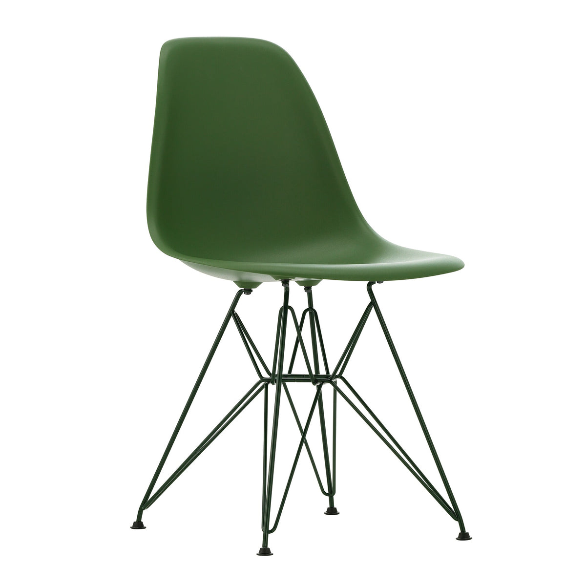 Vitra Eames Plastic Side Chair DSR RE Gestell dunkelgrün