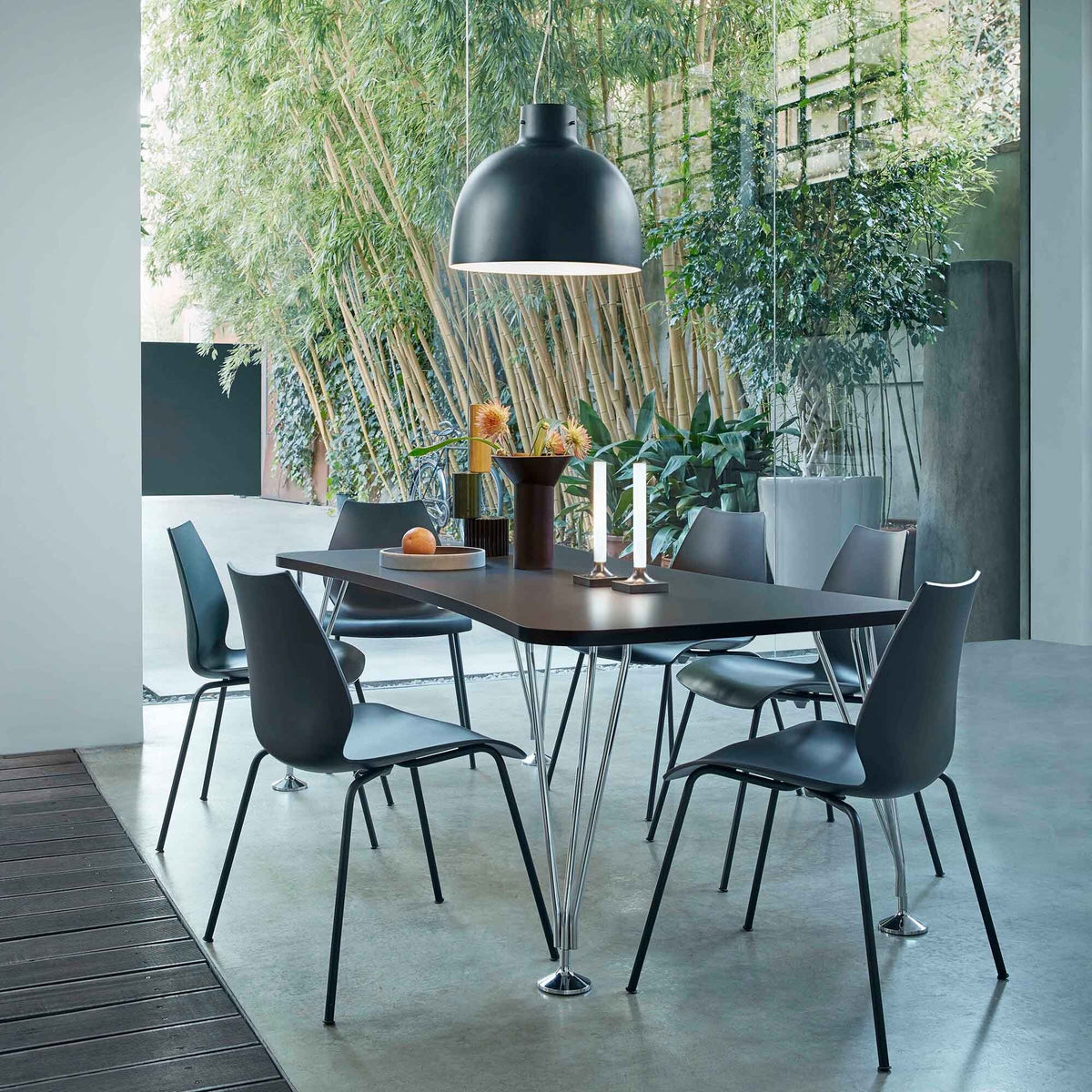 Kartell Maui Stuhl Gestell Stahlrohr schwarz lackiert