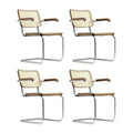 Thonet S 64 V Freischwinger Armlehnstuhl mit Rohrgeflecht 4er Set